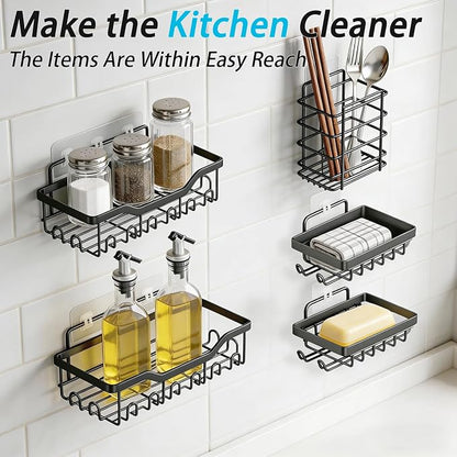 Fammart Adhesive Shower Caddy, No-Drill Large Capacity Shower Shelves - Image 8