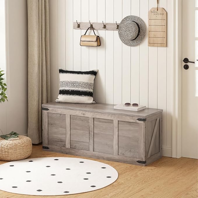 HOOBRO Storage Bench, 47.2”Toy Box Organizer - Image 6