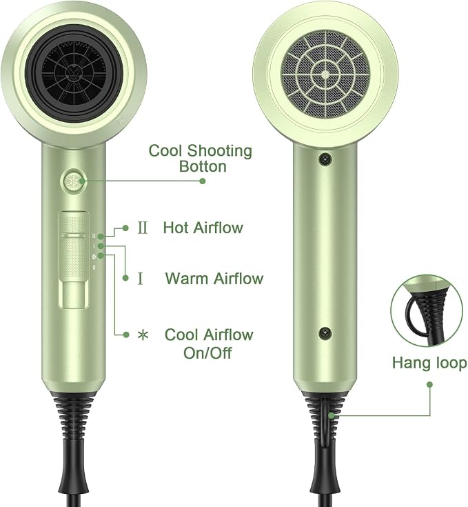slopehill Professional Ionic Hair Dryer, Powerful 1800W Fast Drying Low Noise - Image 6