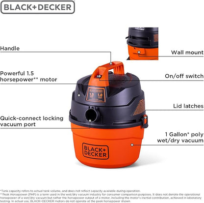 BLACK+DECKER Shop Vacuum Wet and Dry, Small Shop Vac - Image 3