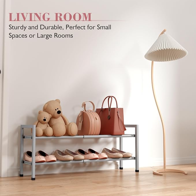 Bumusty 2 Tier Expandable Shoe Rack - Image 5