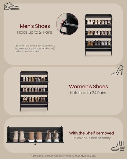 VASAGLE Shoe Storage Cabinet Organizer - Image 5