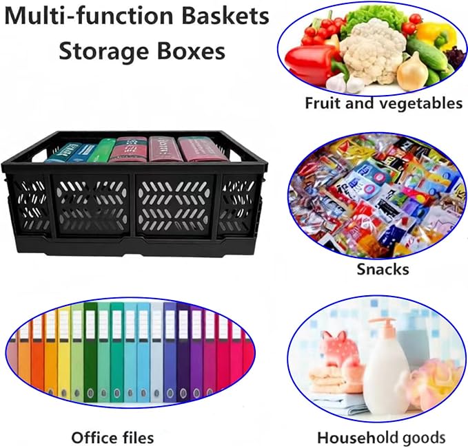 4-Pack 20L Foldable Storage Crates, Heavy Duty Plastic Milk Crates - Image 7