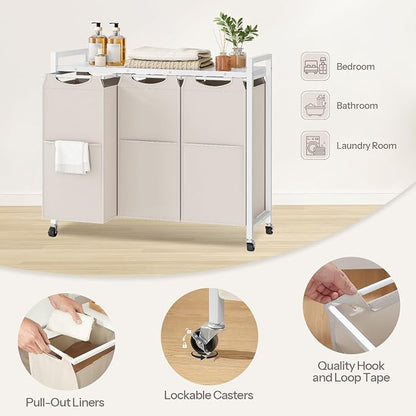 HOOBRO Laundry Sorter 3 Section, Laundry Hamper - Image 6