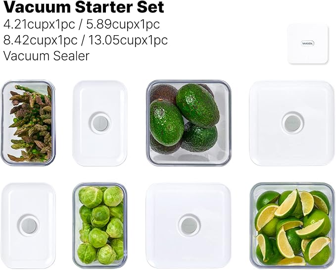 VAKUEN Premium Airtight Food Storage Containers & Vacuum Sealer Machine Starter - Image 7