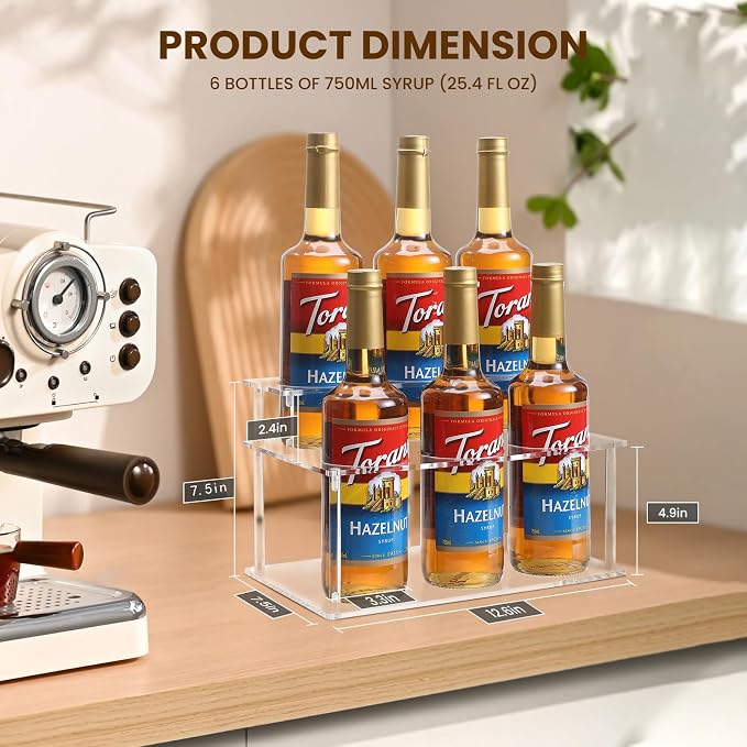 Acrylic Coffee Syrup Rack, Syrup Bottle Holder Stand - Image 2
