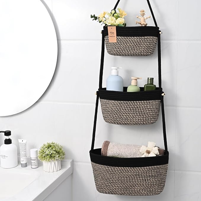 Hanging Basket, 3-Tier Woven Wall Basket - Image 4