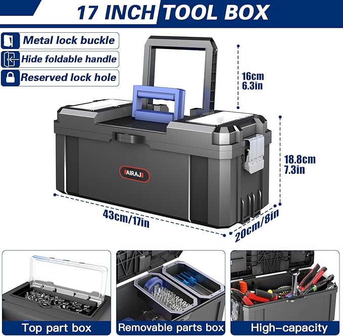 3-In-1 Tool Box with Wheels | Rolling Stackable Tool Box | Modular Tools - Image 4