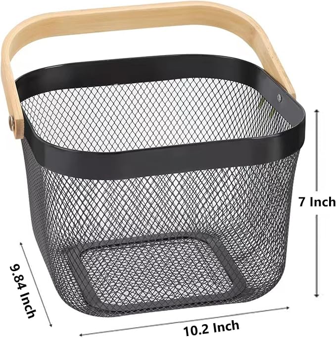 AJIODA Metal Mesh Steel Basket, Storage Organizer Basket Multi-functional - Image 5