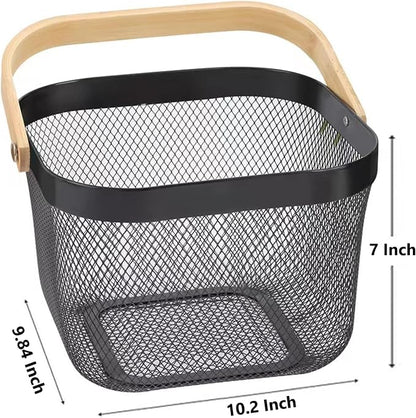 AJIODA Metal Mesh Steel Basket, Storage Organizer Basket Multi-functional - Image 5