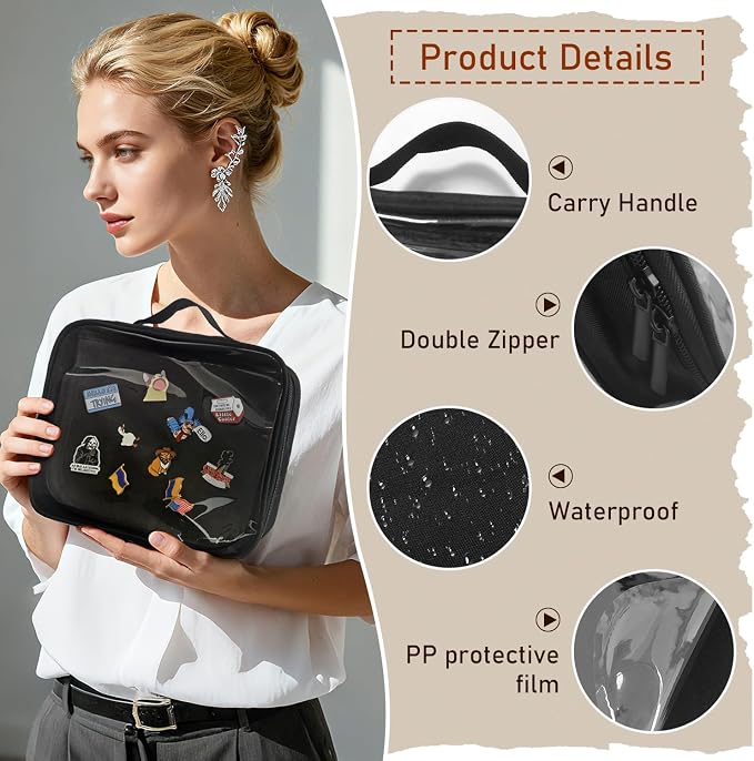 FR Multi-Function Enamel Pin Display Book, Detachable Binder Pin Bag - Image 3