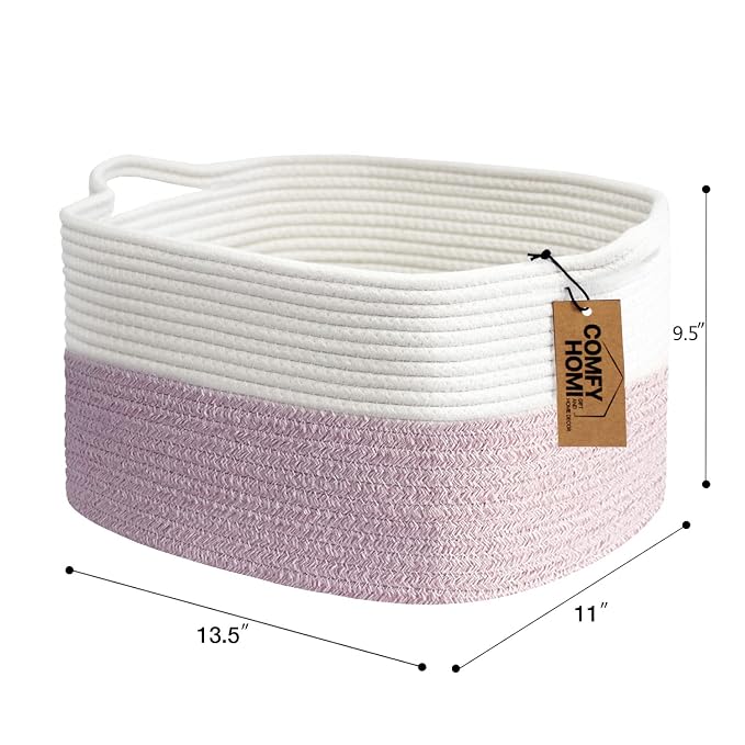 COMFY-HOMI Cotton Rope Woven Medium Basket - Image 5