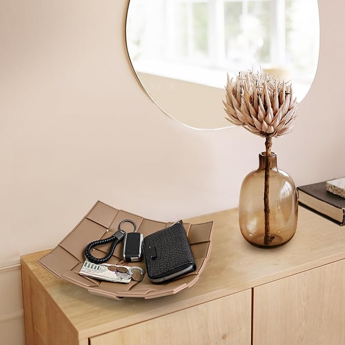 Valet Tray PU Leather Key Holder Bowl - Image 8