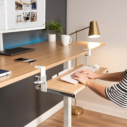 VIVO Large Height Adjustable Under Desk Keyboard Tray, C-clamp Mount System - Image 9
