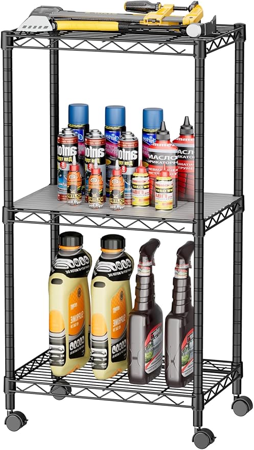 SINGAYE Small Wire 3 Adjustable Shelves Pantry Metal Shelf Floor Organizer | by SINGAYE