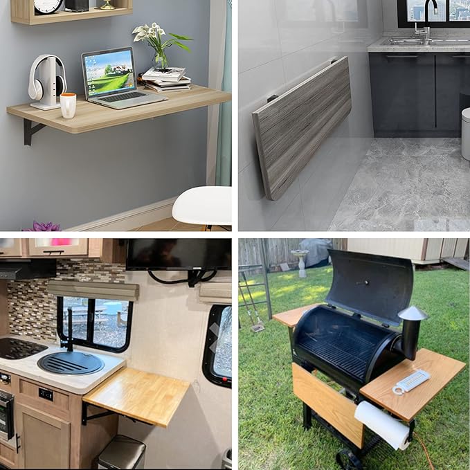 YUMORE Folding Shelf Brackets, 18 Inch Heavy Duty Collapsible Shelf Bracket - Image 5