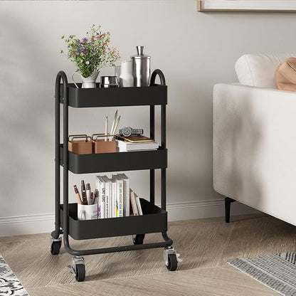 Metal Rolling Cart, 3-Tier Metal Rolling Cart - Image 7