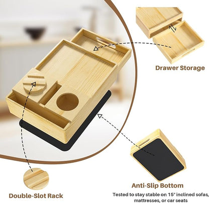 Couch Cup Holder, 7-in-1 Couch Caddy Tray, Sofa Side Table - Image 6