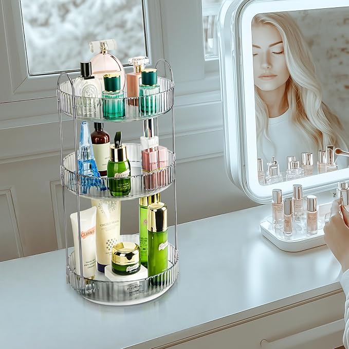 360 Rotating Makeup Organizer, 3 Tier Large Capacity Lazy Susan Bathroom - Image 8