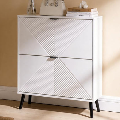 oakvivo Shoe Cabinet Storage, Farmhouse Freestanding Organizer by OAKVIVOElegantLifestyle