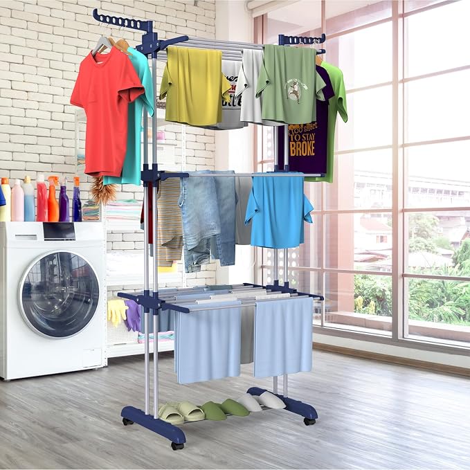 Bigzzia Clothes Drying Rack, 67.7 Inch Laundry Drying Rack - Image 2