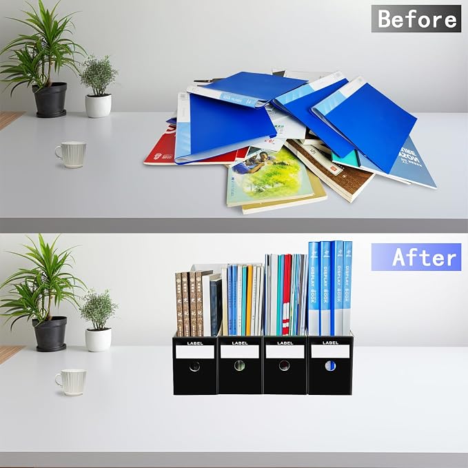 Limitliho 2 Pack Black Cardboard Magazine Holder - Image 5