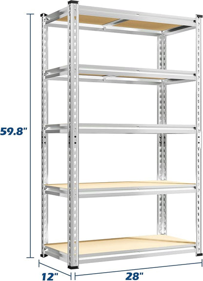 REIBII Storage Shelves, 5-Tier Adjustable Waterproof Storage Rack - Image 3