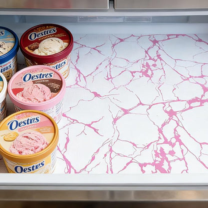 Pink Marble Pattern Shelf Liner, Non-Adhesive Non-Slip Thickened Drawer Liner - Image 5