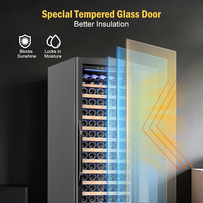 Wine Fridge Freestanding, 173 Bottles 24 Inch Wine Cooler Refrigerator - Image 3