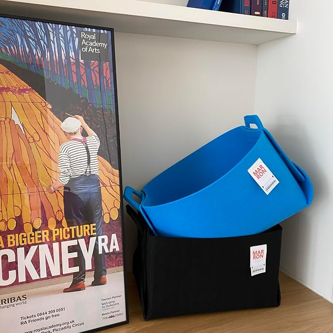 Collapsible Felt CHARCOL Storage Bin Large 14.6"x9.4"x9.4" – Foldable Basket - Image 6