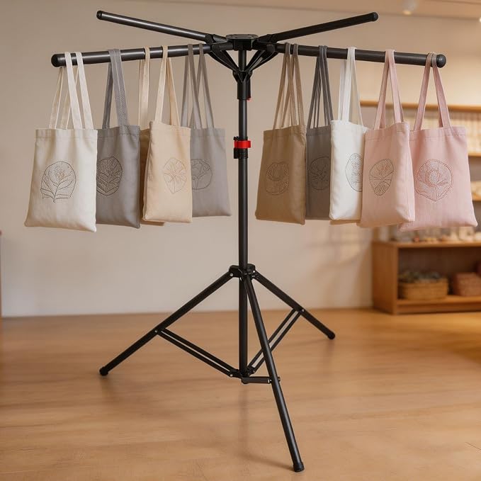 CozyNova Shopping Bag Rack: Adjustable Height & Base, Premium Metal Display - Image 6