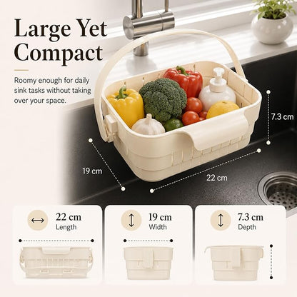 Foldable Hanging Kitchen Sink Drain Basket-Hanging Colander, Space Saving Food - Image 6