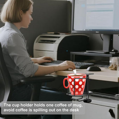 2-in-1 Desk Cup Holder with Headphone Hanger, Anti-Spill Table Water Bottle - Image 4