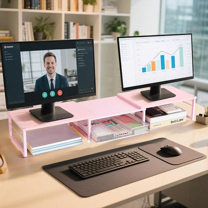 OPNICE Dual Monitor Stand Riser, Desk Organizer - Image 3