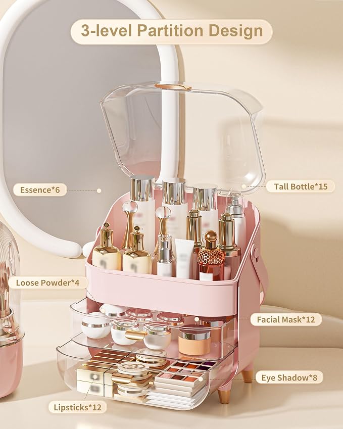 Makeup Organizer Countertop, Skincare Holder Bathroom Counter Organizer - Image 4
