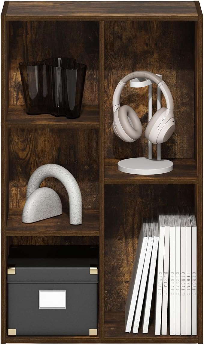 Furinno LUDER Book Shelf, 5-Cube Bookshelf, Open Storage Shelf Bookcase - Image 5