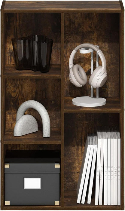 Furinno LUDER Book Shelf, 5-Cube Bookshelf, Open Storage Shelf Bookcase - Image 5