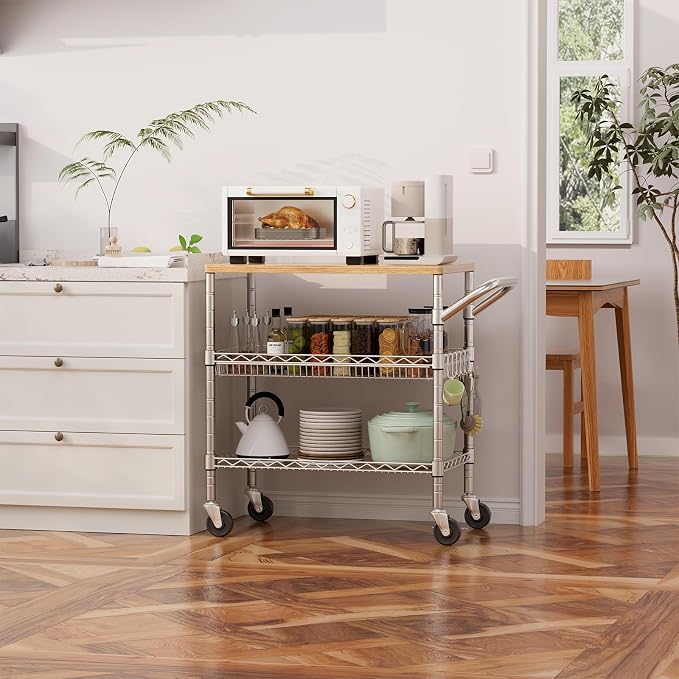 3 Tier Rolling Kitchen Carts - Image 2