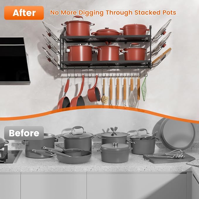 VOPEAK 30" Pot Rack Wall Mounted - Image 7