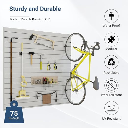 Slatwall Panel 4 FT x 4 FT, Interlocking Slat Wall Paneling, Wall Mounted PVC - Image 3