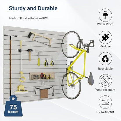 Slatwall Panel 4 FT x 4 FT, Interlocking Slat Wall Paneling, Wall Mounted PVC - Image 3