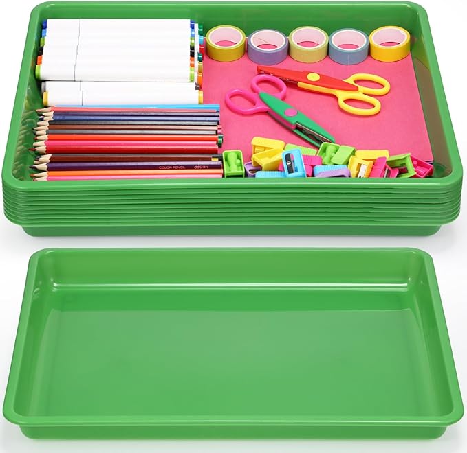Hoteam 10 Pcs Flat Storage Organizer Tray Bin Paper Tray by Hoteam