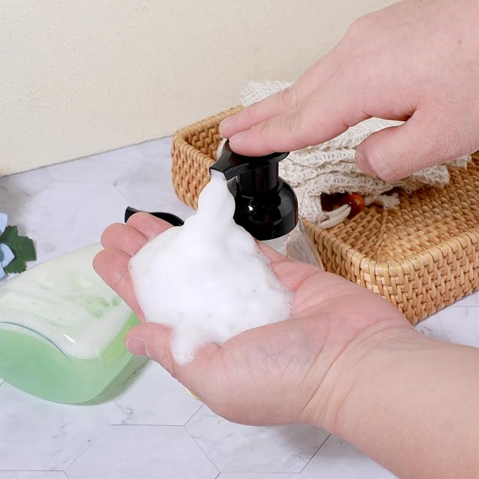 12 Pack Foam Soap Dispenser, 8oz/250ml Refillable Pump Bottle Dispenser Clear - Image 5