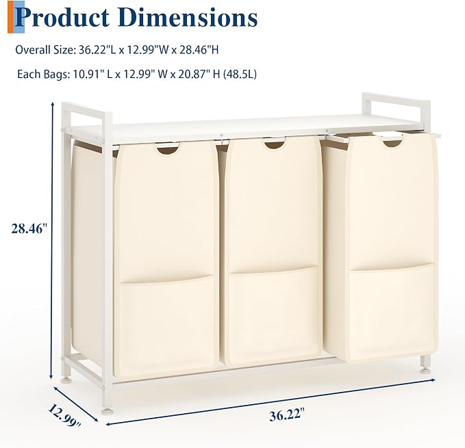 Garvee Laundry Basket Organizer, Laundry Hamper - Image 2