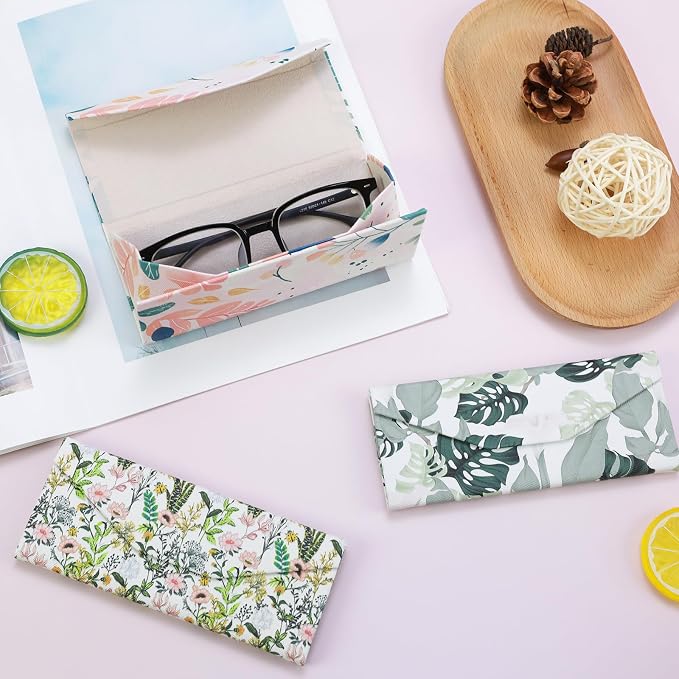 Foldable Glasses Case, Magnetic PU Leahter Sunglasses Case, Cute Hard Shell - Image 7