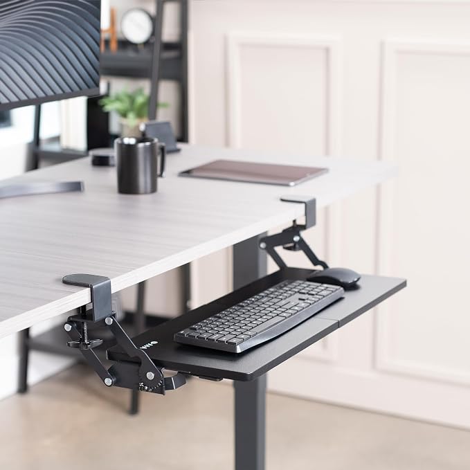 VIVO Large Clamp-on 27 x 11 inch Computer Keyboard and Mouse Tray - Image 2