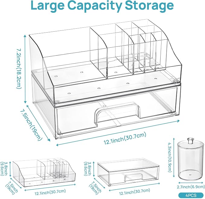 Vtopmart 6 PCS Bathroom Countertop Organizer, 1 Divided Tray - Image 5