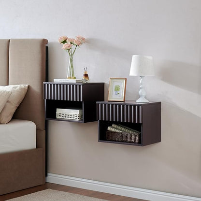 Floating Nightstand with Fluted Drawer by BuildHom
