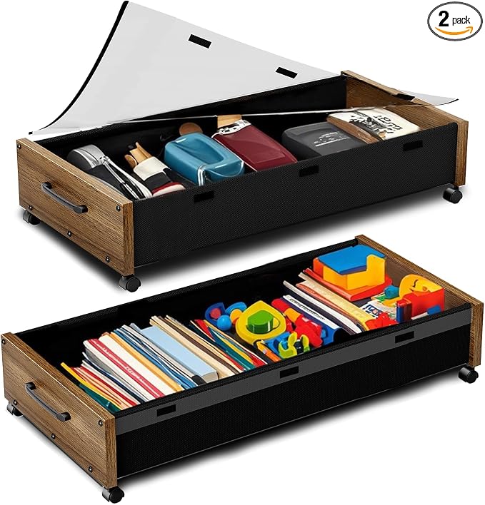 KITHELP Wooden Under Bed Storage by KITHELP
