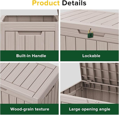 200 Gallon Outdoor Storage Box Patio Deck Box Waterproof, Resin Lockable - Image 6